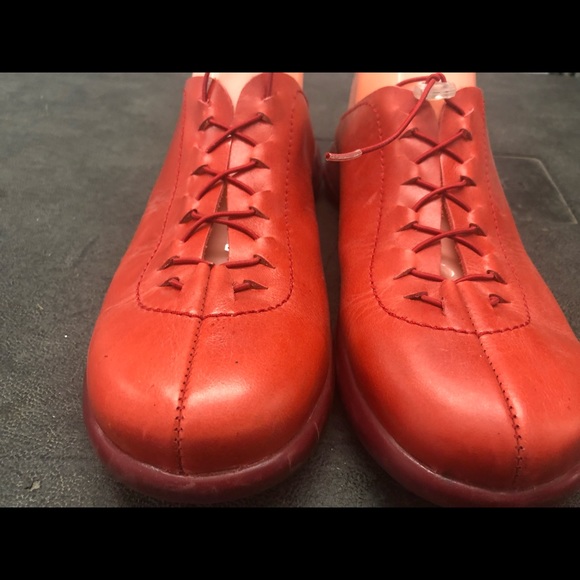 Pepa Tabarca Orange Leather Slide On Shoes Size 10 - Picture 4 of 8